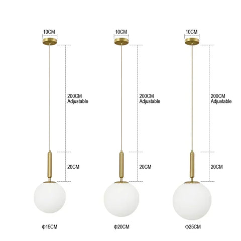 Luna White Globe Pendant Light