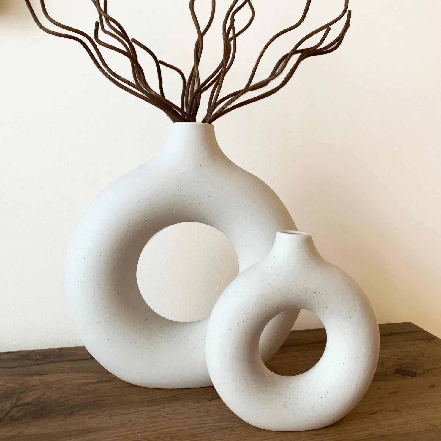 Ceramic Halo Vase - Modern Boho Chic Flower Vase